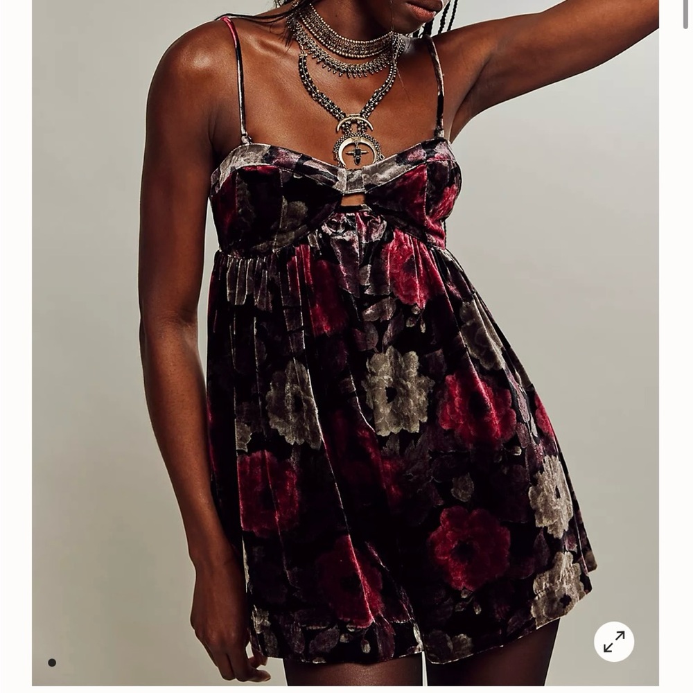 Free People Luna Velvet Romper